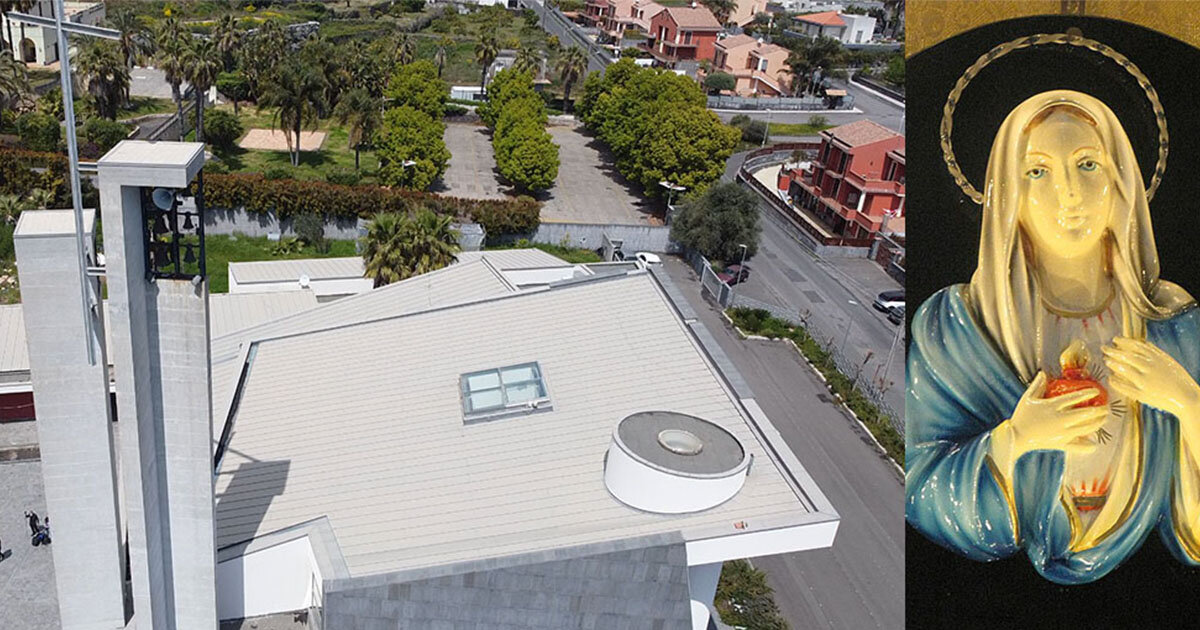 Dall'1 al 3 Marzo la teca pellegrina della Madonna delle Lacrime di Siracusa ad Acireale nella parrocchia Santi Cosma e Damiano