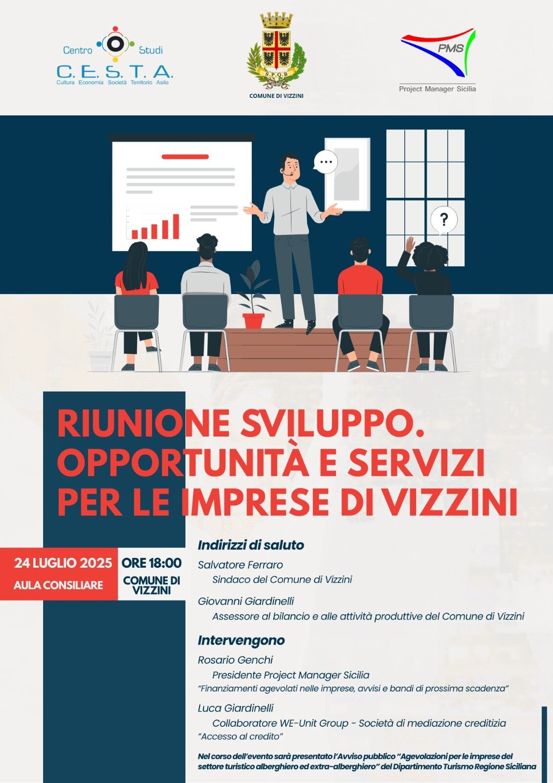 Vizzini: incontro pubblico su sviluppo, opportunit&agrave; e servizi per le imprese locali