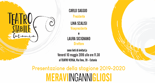 Teatro Stabile di Catania, il 10 Maggio presentazione nuova stagione di prosa 2019-2020