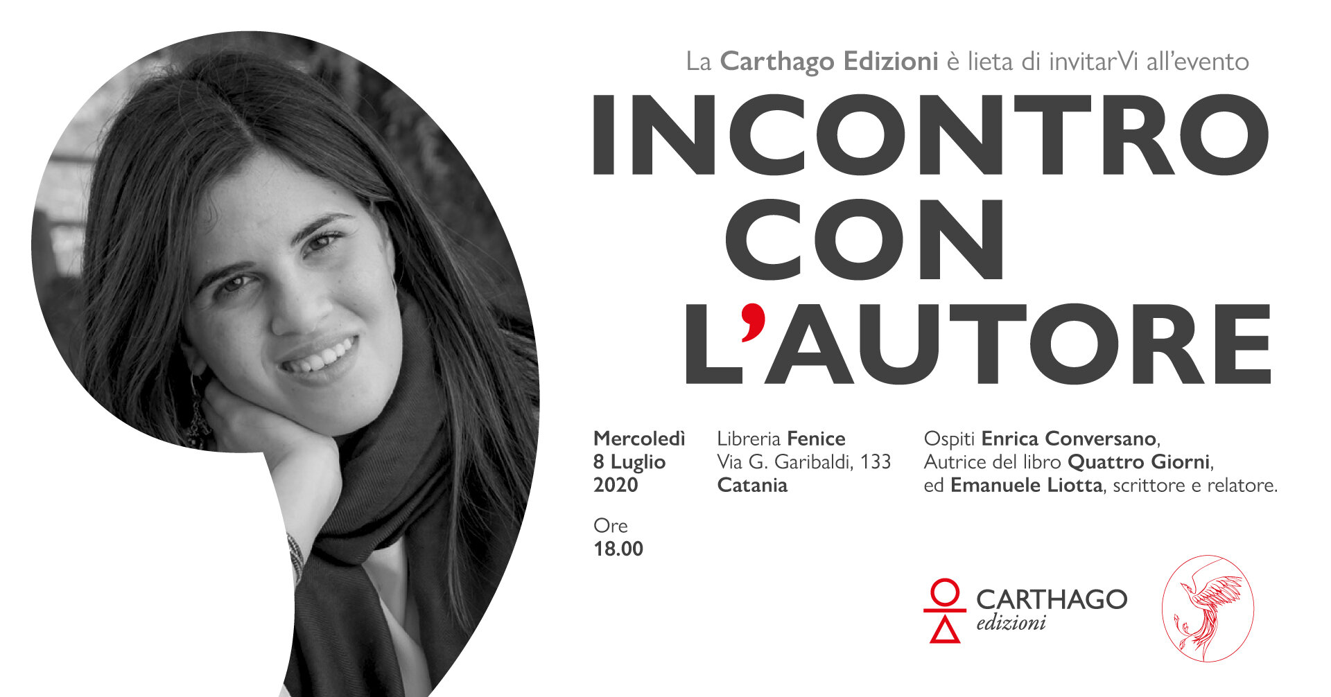 “Incontro con l’autore”: l'8 luglio a Catania "Quattro Giorni" di Enrica Conversano “Incontro con l’autore”: l'8 luglio a Catania "Quattro Giorni" di Enrica Conversano