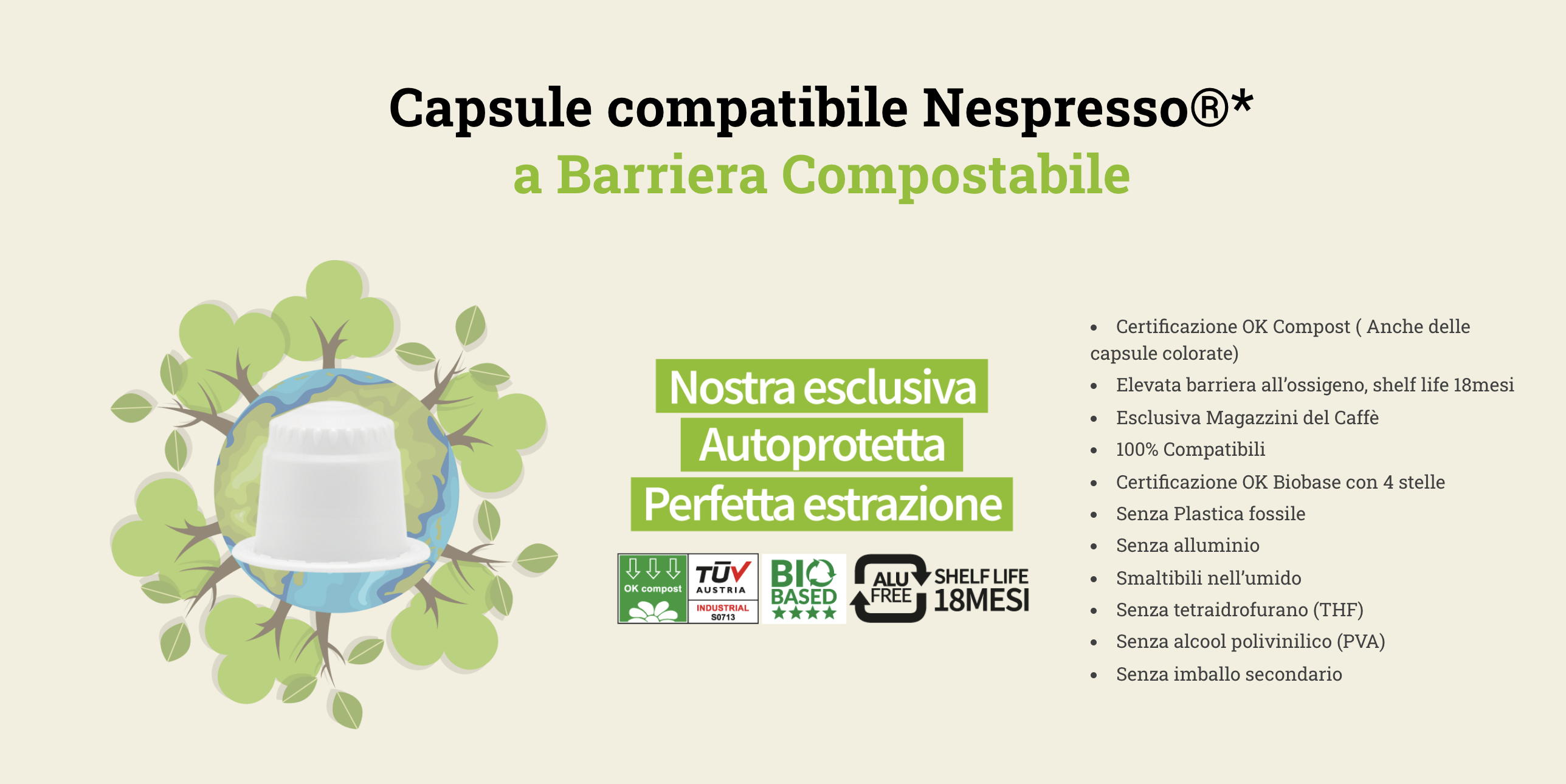 Capsule compostabili a barriera di nuova generazione: le capsule caff&egrave; non inquinanti