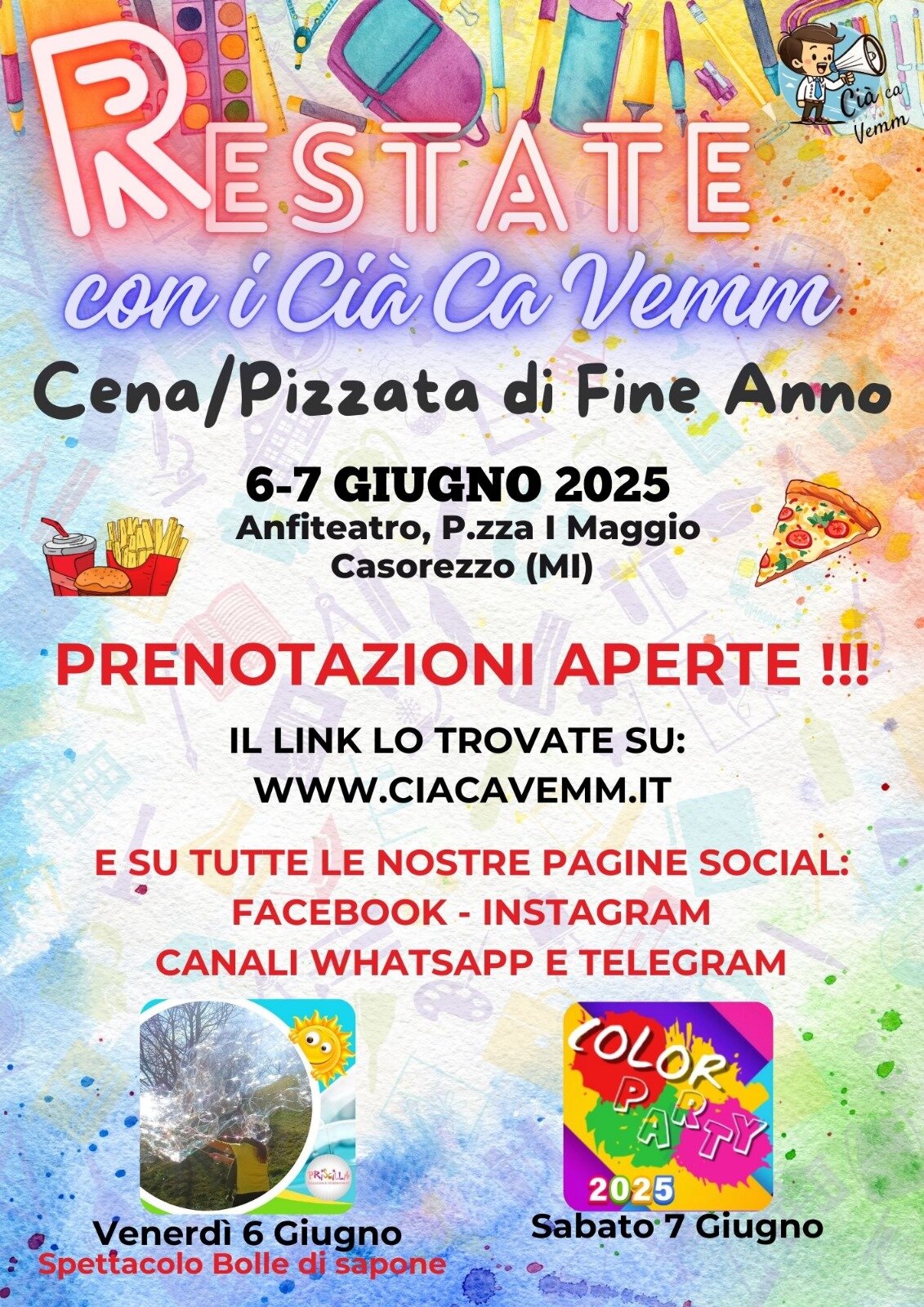 PRENOTAZIONI ONLINE CHIUSE !!! PRENOTAZIONI ONLINE CHIUSE !!!