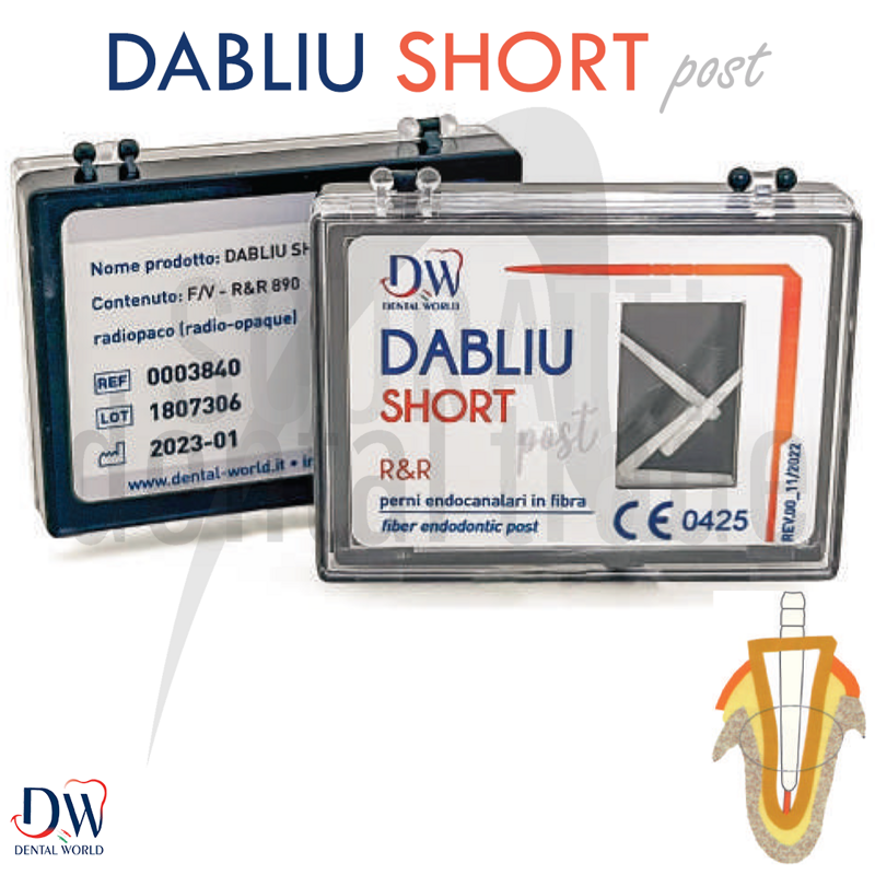 Dabliu Short Post | Glass Fiber Endodontic Posts