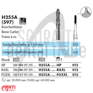 H255A Surgical Dental Burs Ø1.2mm for Bone | Precision &amp; Safety