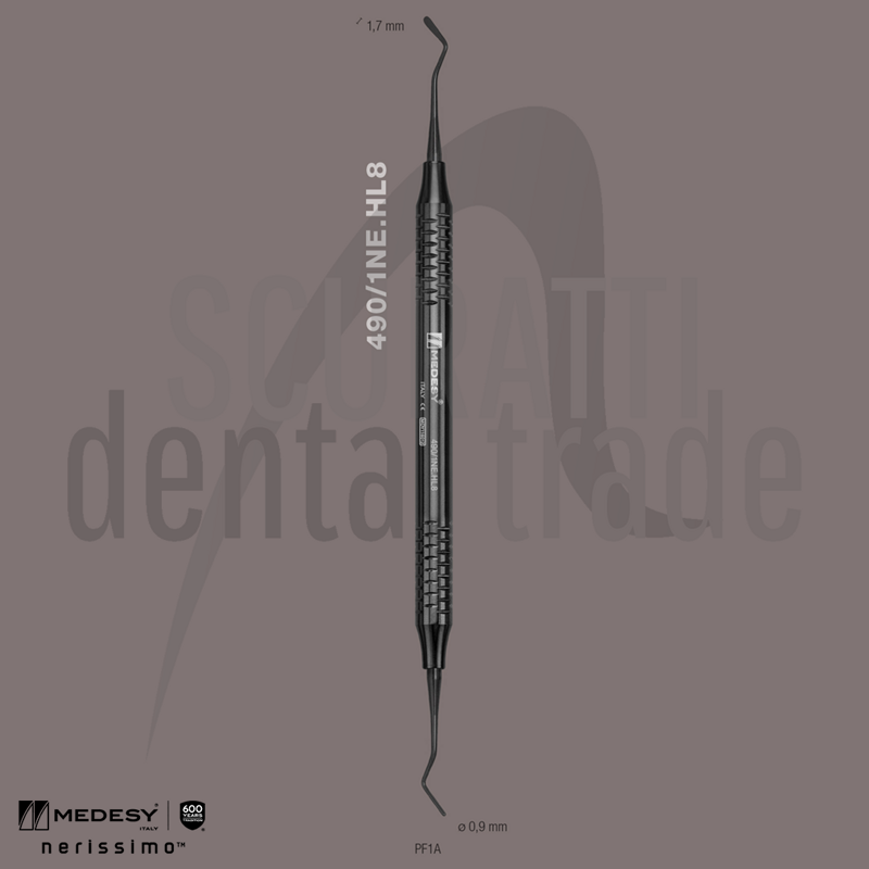 Medesy 490/1NE.HL8 Nerissimo composite spatula DLC
