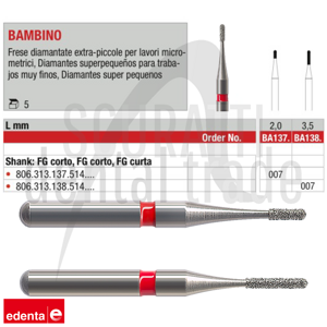 Cylindrical Diamond Burs for Pediatric Dentistry