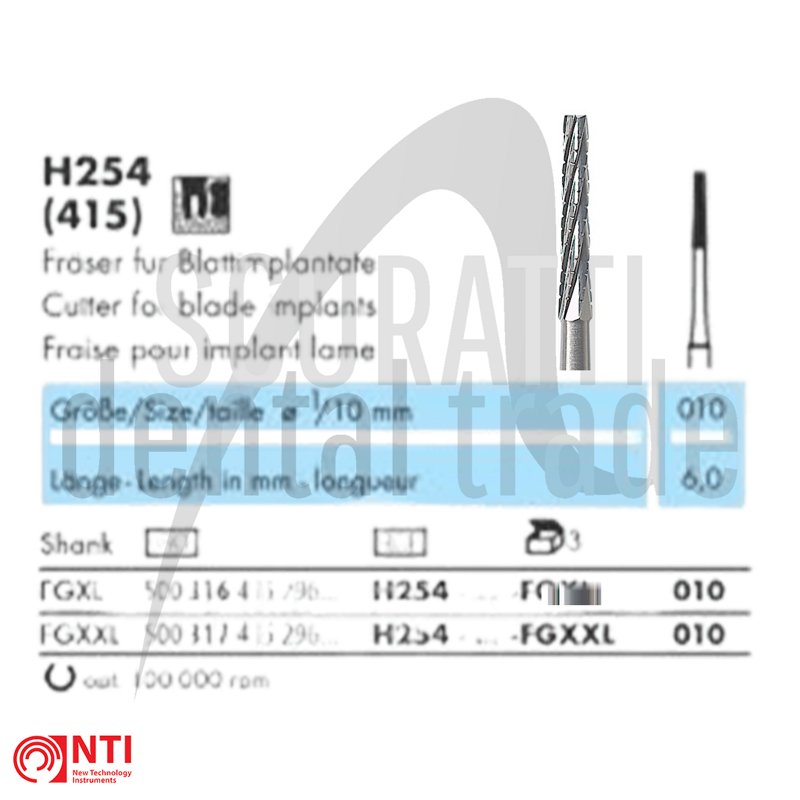 H254 Tungsten Carbide Conical Dental Surgical Burs – Fine Lamellar