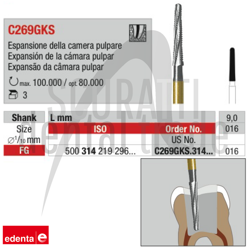 C269GKS Endodontic Bur | Safe Access to the Pulp Chamber