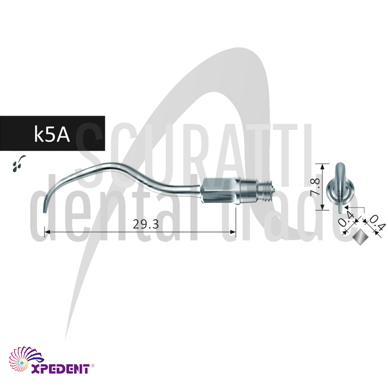 Ultrasonic Scaler Tip K5A for Dental Scaling and Irrigation