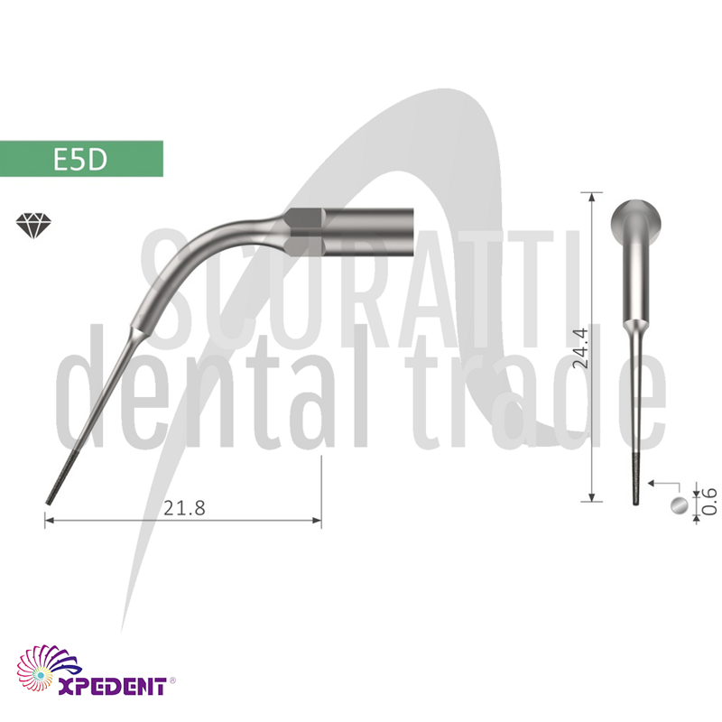 Diamond Ultrasonic Endodontic Tip E5D for hard material removal