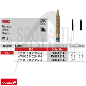 DiaCut Multilayer Flame Diamond Burs V863