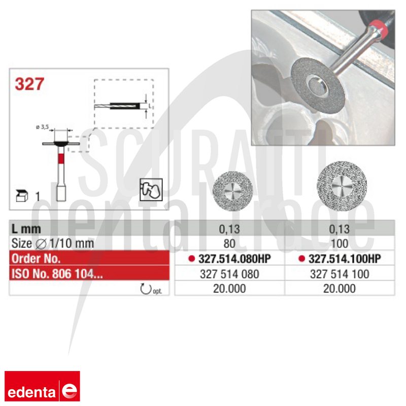 Edenta 327 SuperFlex Diamond Discs 0.13 mm