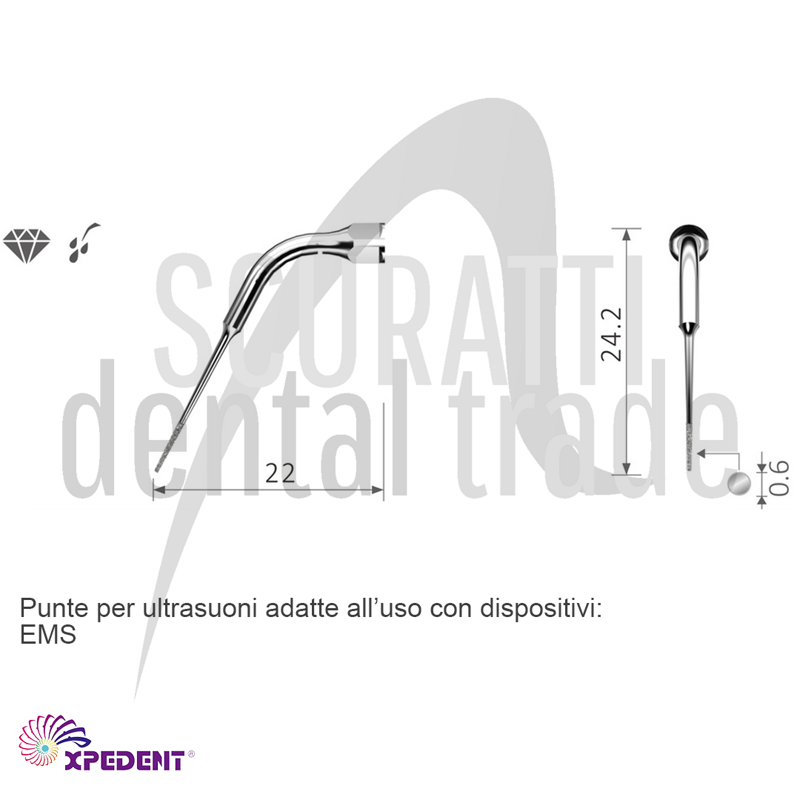 E15D Diamond ultrasonic endodontic tips for retreatment