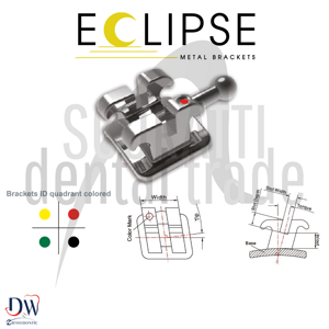Kit 20 Edgewise Orthodontic Brackets Eclipse