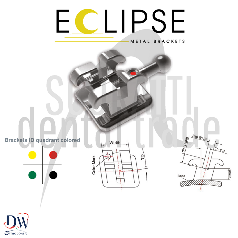 Kit 20 Edgewise Orthodontic Brackets Eclipse