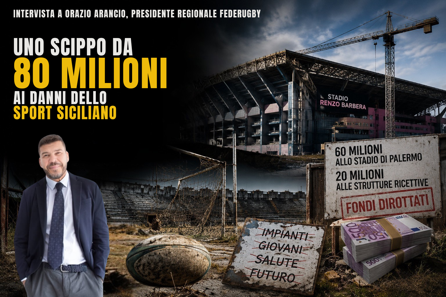 Impiantistica sportiva in Sicilia, Orazio Arancio: «Uno scippo da 80 milioni ai danni dello sport siciliano»