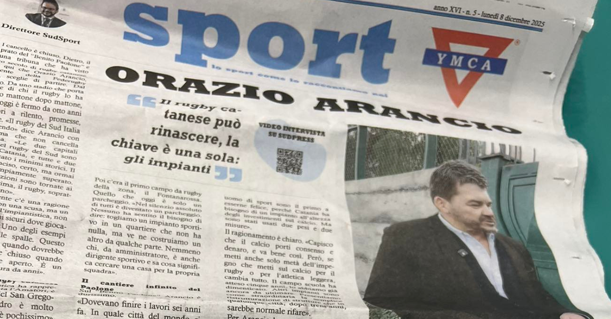Dalla carta al web, Orazio Arancio: &ldquo;Il rugby catanese pu&ograve; rinascere, la chiave &egrave; una sola: gli impianti&rdquo;