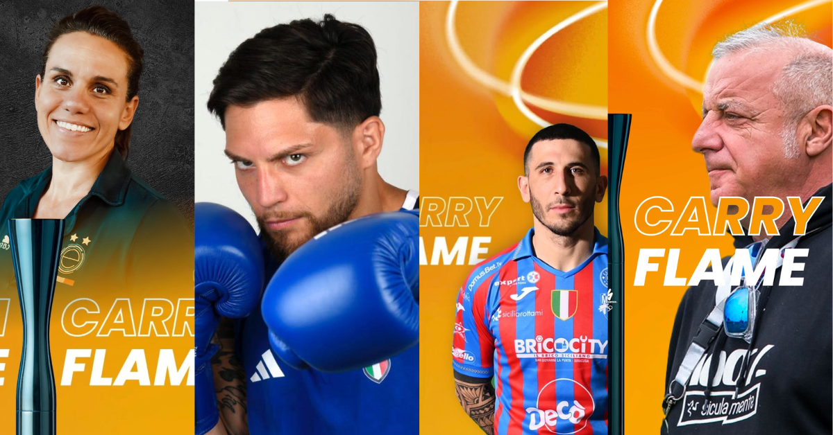 La fiamma olimpica attraversa Catania con Di Mario, Musumeci, Cavallaro e Maugeri