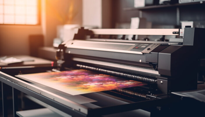 Stampante per stampa digitale ad alta definizione in funzione