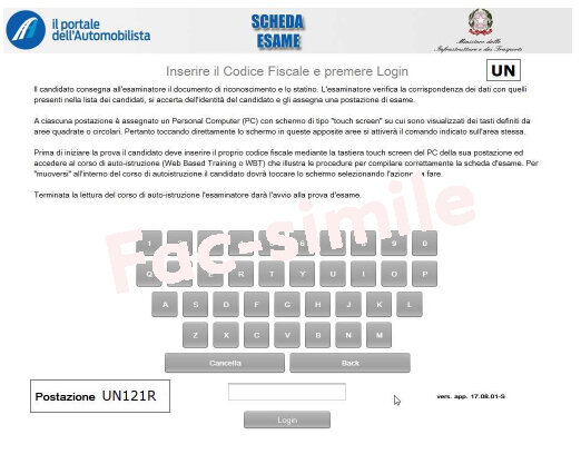 Procedura di autenticazione dei candidati
