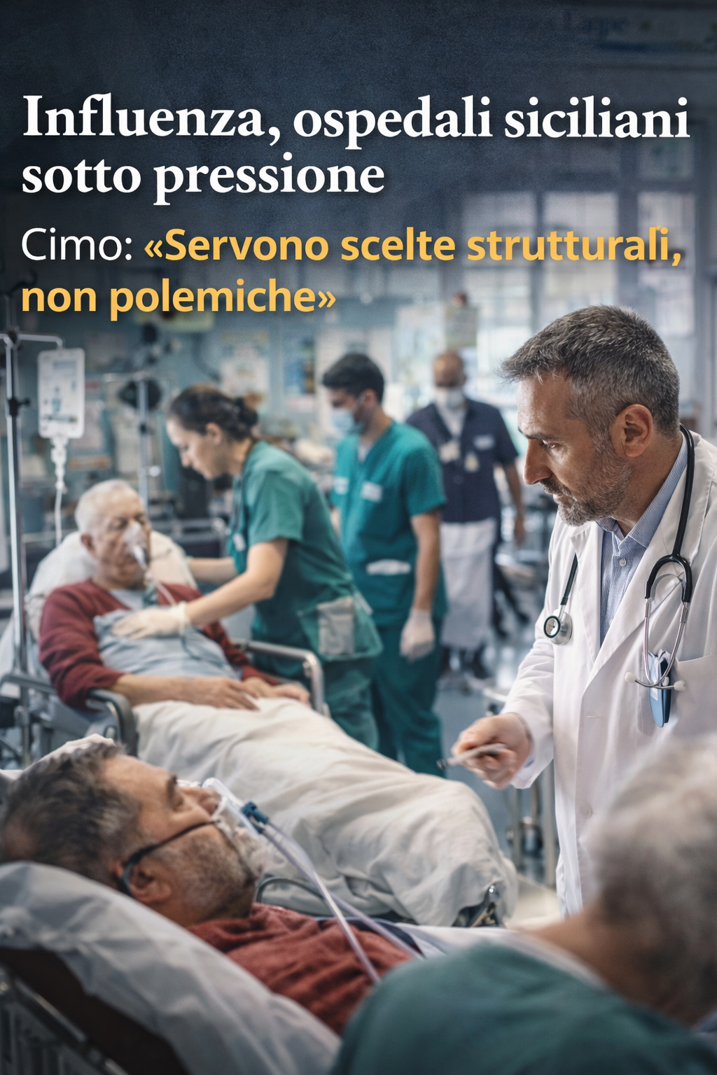 Influenza, ospedali siciliani sotto pressione. Cimo: &laquo;Servono scelte strutturali, non polemiche&raquo;