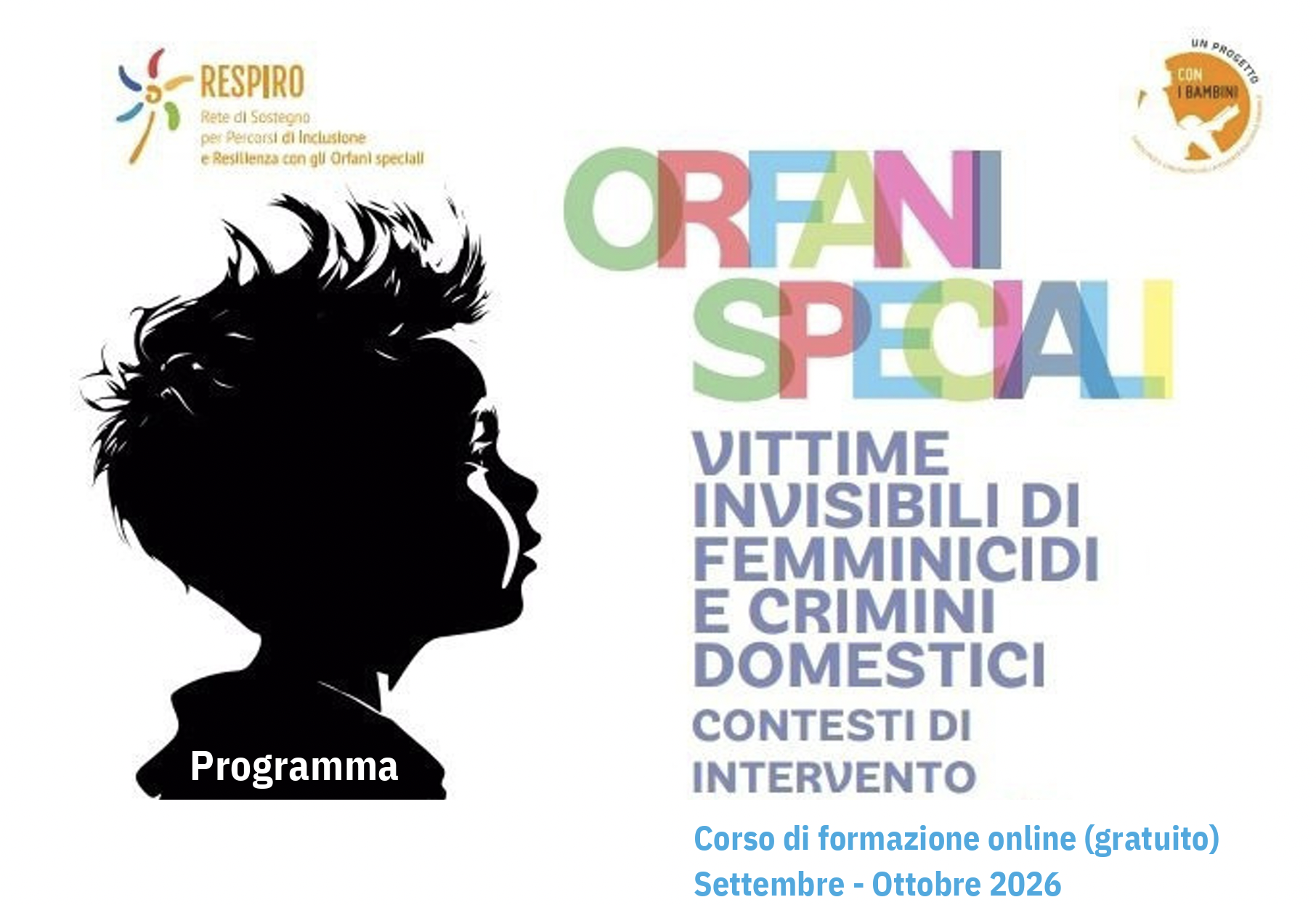 Orfani speciali, prosegue la formazione di RE.S.P.I.R.O.: due incontri il 6 e il 13 ottobre