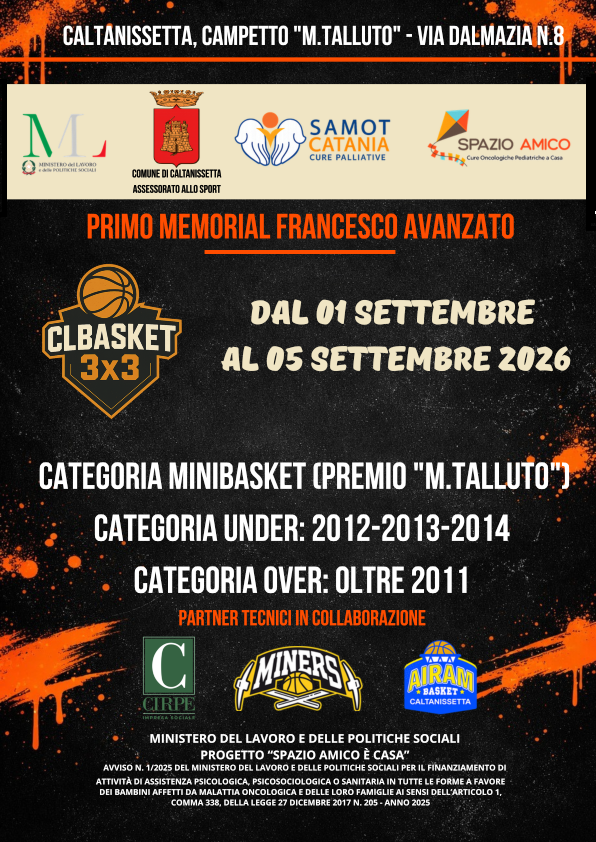 Caltanissetta, il basket incontra la solidarietà: al via il primo Memorial Francesco Avanzato