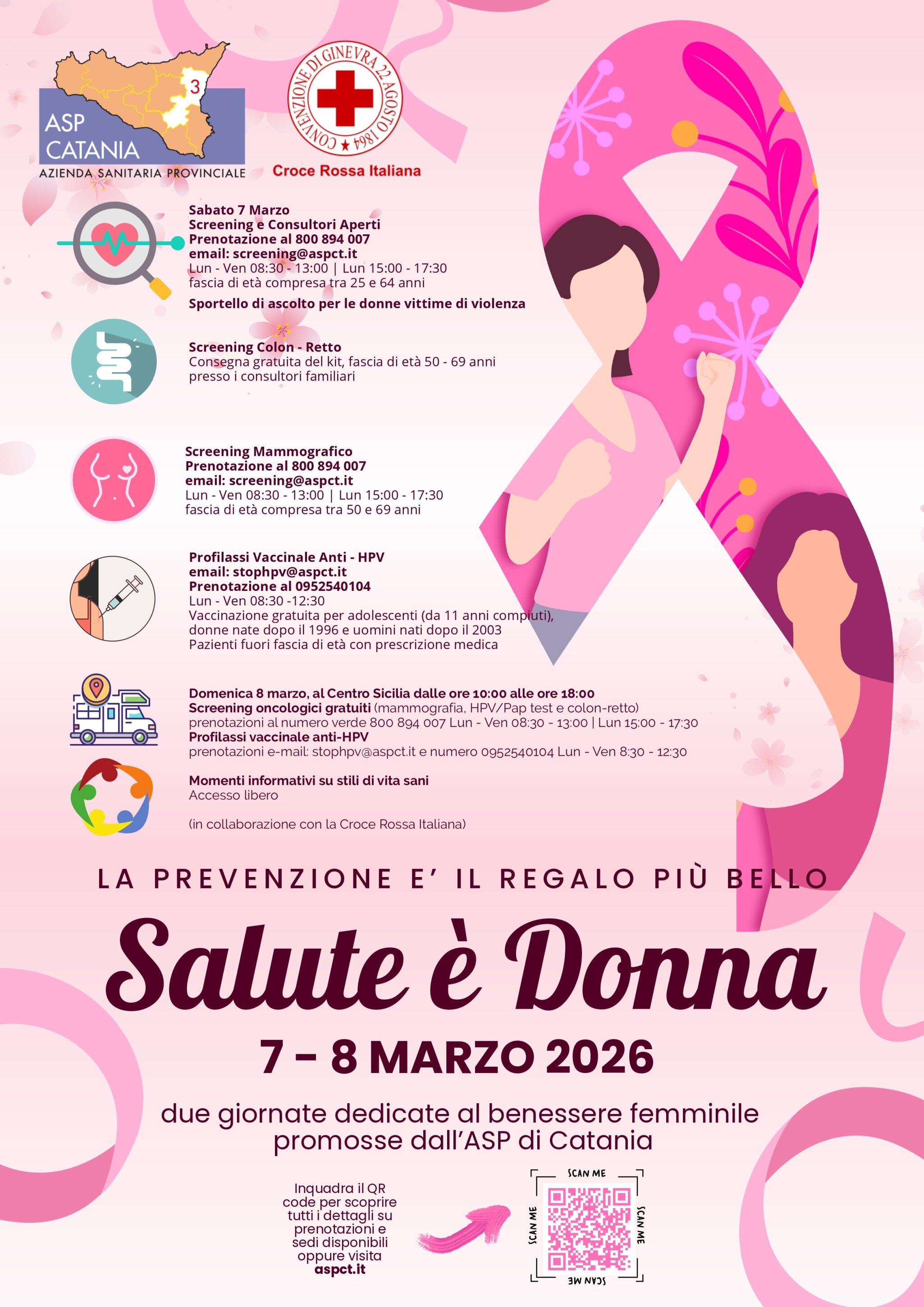 Asp di Catania. “Salute è Donna”: prevenzione e servizi gratuiti Asp di Catania. “Salute è Donna”: prevenzione e servizi gratuiti