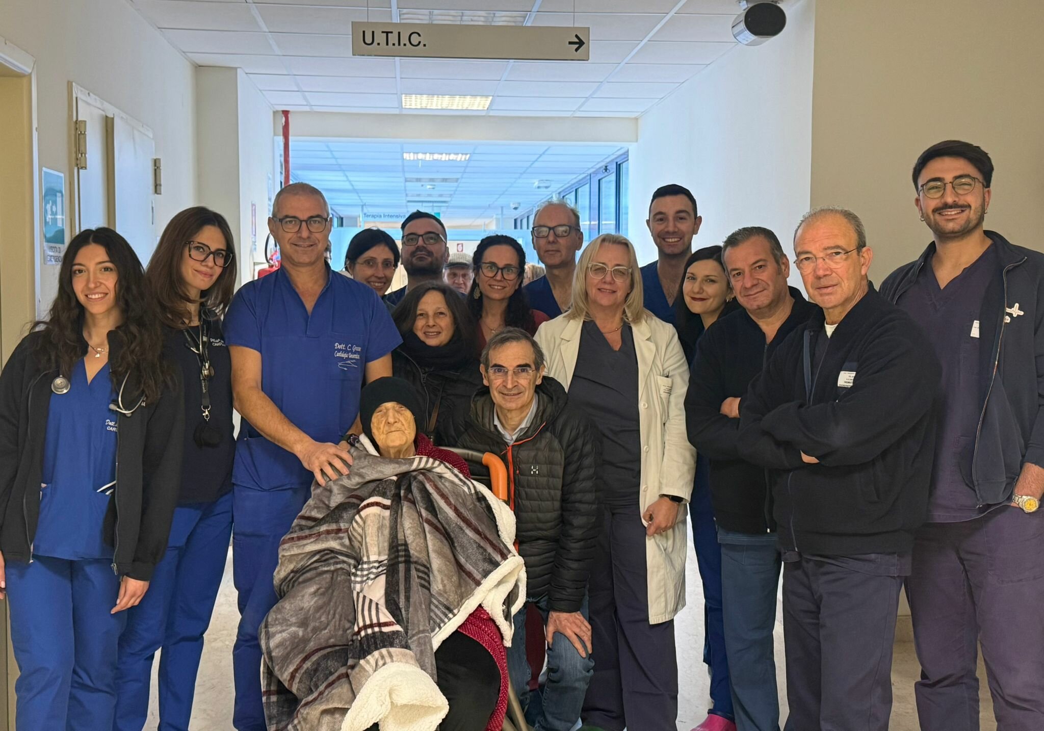 Cardiologia del Policlinico: infarto a 99 anni, salvata grazie ad intervento di angioplastica e alla perfetta sinergia con il 118