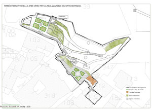 Mappa del piano di intervento per l'orto botanico di Vogogna nel Parco Nazionale della ValGrande Mappa del piano di intervento per l'orto botanico di Vogogna nel Parco Nazionale della ValGrande