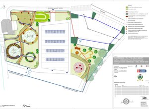 Pianta del progetto di un parco smart ludico-ambientale a Castagnole P.te