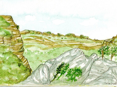 disegno di colline in Brasile .
