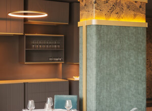 Area lounge hotel con mobili esclusivi