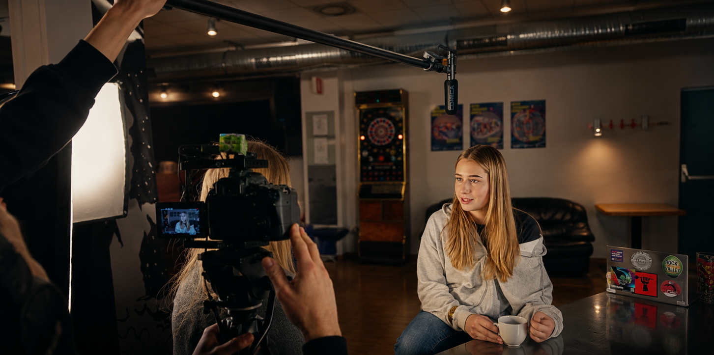 Filmset und Dreh mit Schauspielstudenten
