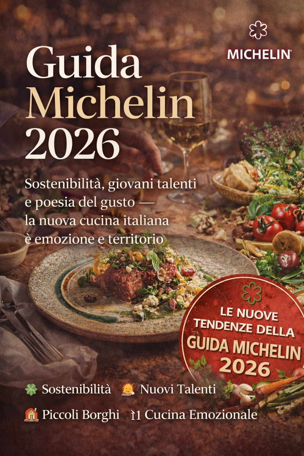 Guida Michelin 2026: sostenibilit&agrave;, giovani talenti e poesia del gusto &mdash; la nuova cucina italiana &egrave; emozione e territorio