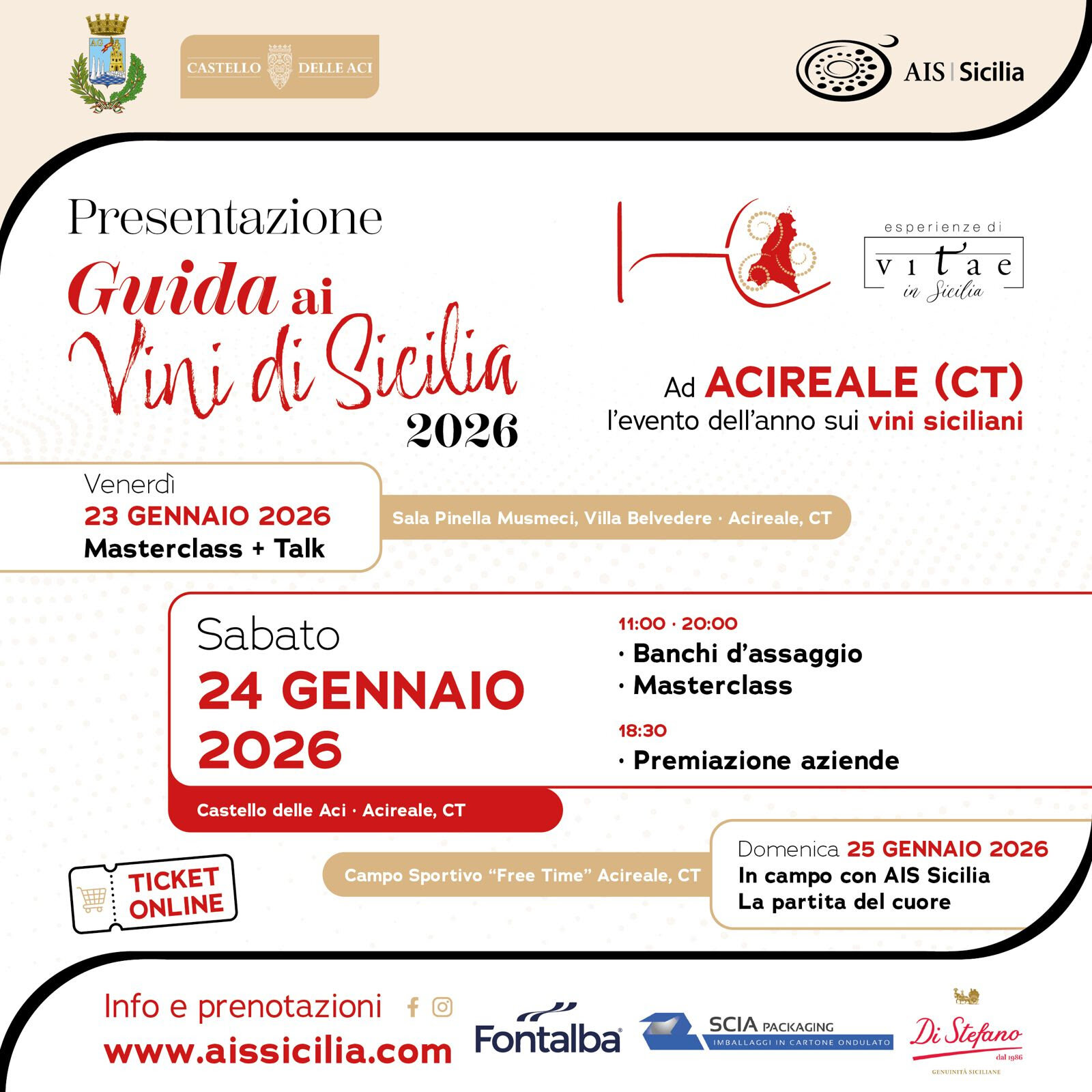 Acireale capitale del vino siciliano: AIS presenta la Guida ai Vini di Sicilia 2026 tra degustazioni, cultura e solidarietà