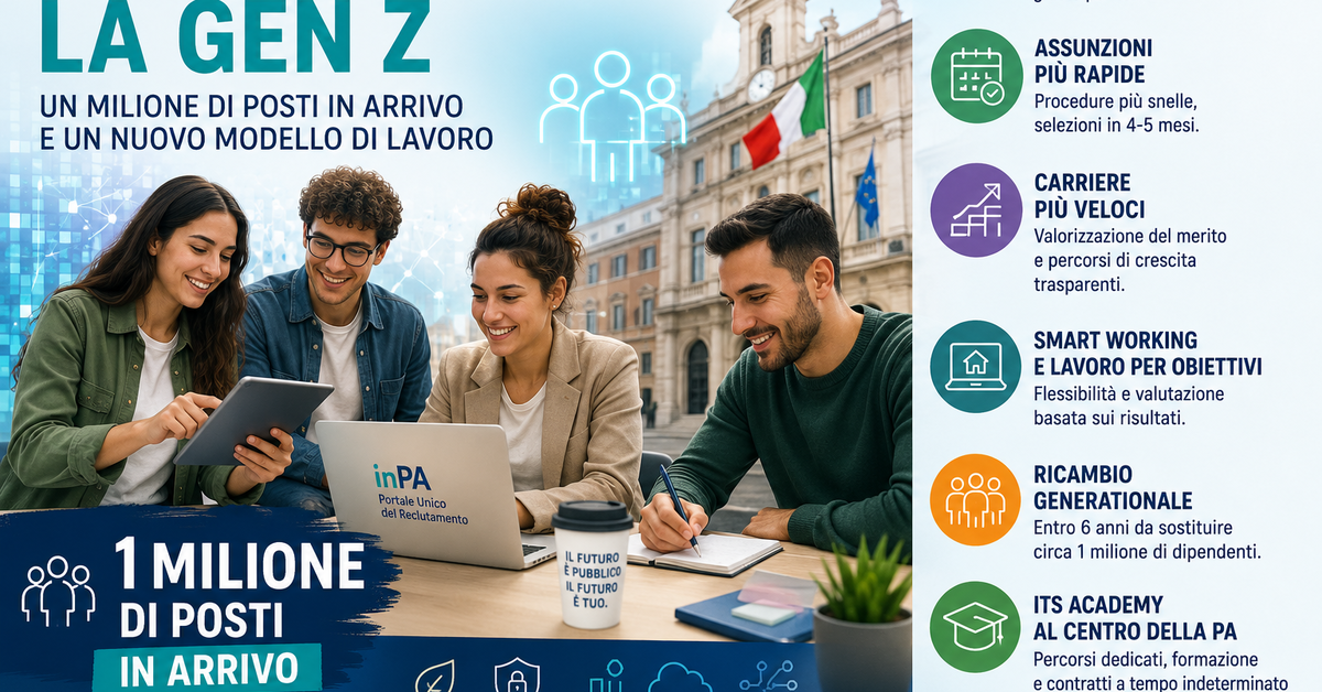 La PA prova a conquistare la Gen Z: 1 milione di posti in arrivo La PA prova a conquistare la Gen Z: 1 milione di posti in arrivo