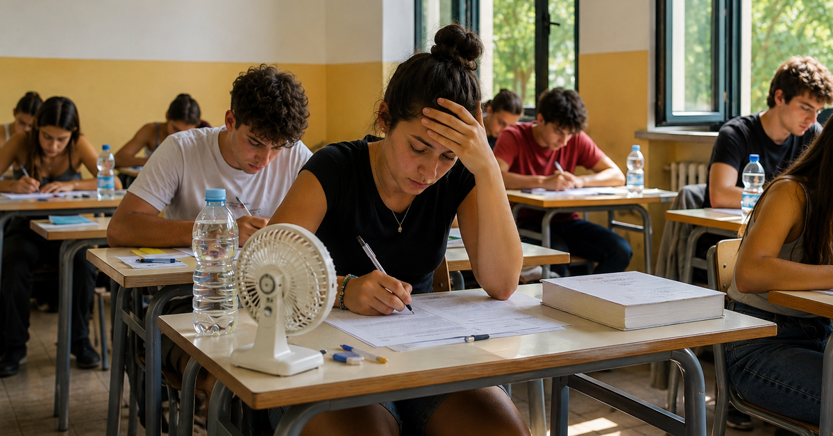 La tensione fa brutti scherzi, ma è l'afa il vero nemico: in 9 scuole su 10 i ragazzi stanno facendo esami con 30° La tensione fa brutti scherzi, ma è l'afa il vero nemico: in 9 scuole su 10 i ragazzi stanno facendo esami con 30°