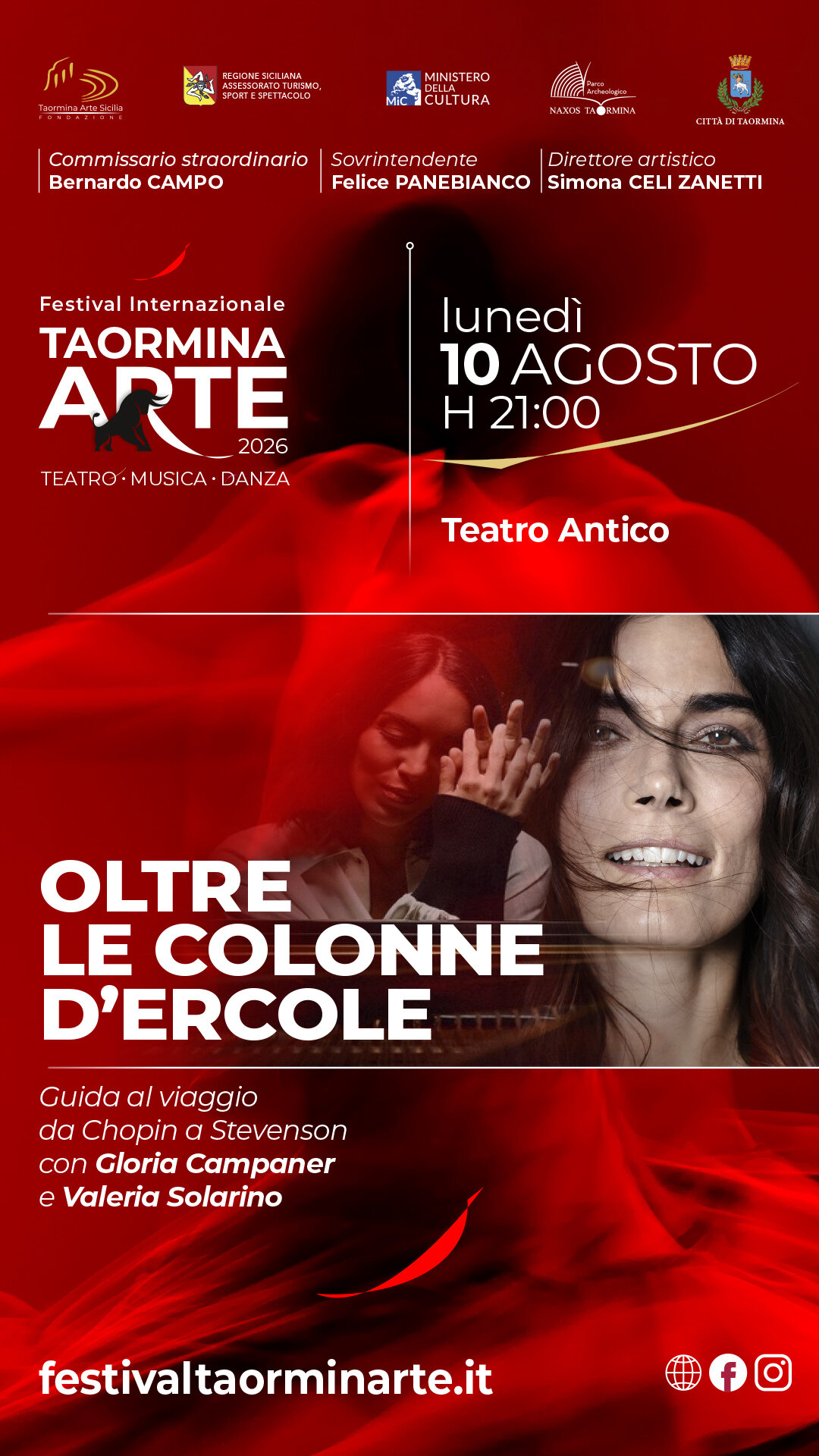 Valeria Solarino e Gloria Campaner. Al Teatro Antico di Taormina