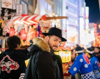MURDAH SRVC artist exploring a Japanese matsuri festival - cinematic inspiration for manga and live music