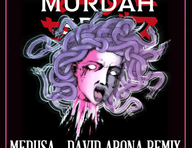 Illustration of Medusa's head with purple snakes and pink face, mouth open, on black background with pink border murdah srvc photo Illustration of Medusa's head with purple snakes and pink face, mouth open, on black background with pink border murdah srvc photo