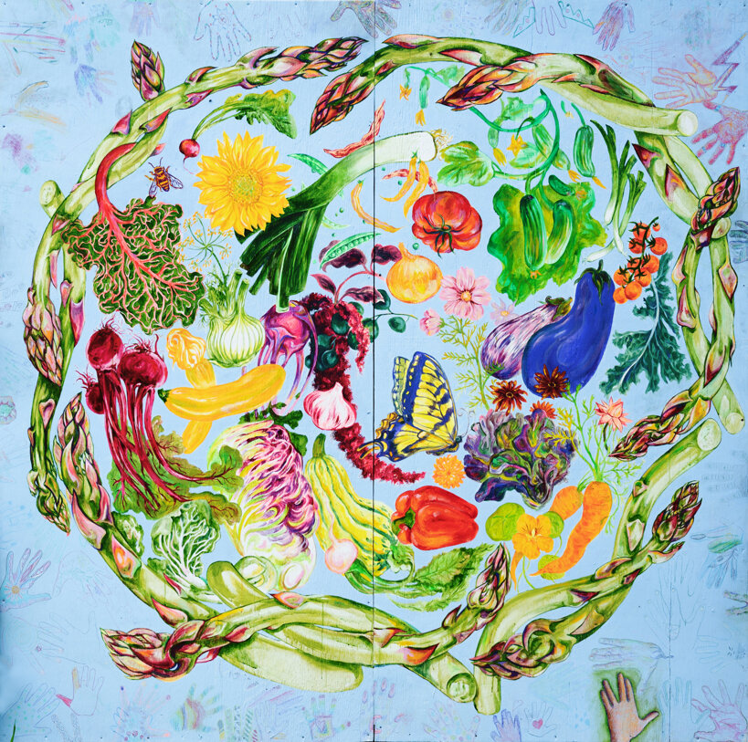 JTdCJTIyZW4lMjIlM0ElMjIlRTIlODAlOUNNdXJhbGUlMjBBZ3JpY29sYSVFMiU4MCU5RCUyMHNlcmllcyUzQSUyMGNvbG9yZnVsJTIwYWdyaWN1bHR1cmFsJTIwbXVyYWwlMjBpbGx1c3RyYXRpb24lMjB3aXRoJTIwZnJ1aXRzJTJDJTIwdmVnZXRhYmxlcyUyMGFuZCUyMGJ1dHRlcmZsaWVzJTJDJTIwYXJ0d29yayUyMGJ5JTIwVmFsZW50aW5lJTIwQWxtYSUyQyUyME1vbnRyJUMzJUE5YWwlMkMlMjBRdSVDMyVBOWJlYy4lMjIlN0Q=