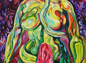 eyJlbiI6InNlcmllczogY29sb3JmdWwgbnVkZSBmaWd1cmUgcGFpbnRpbmcgYnkgVmFsZW50aW5lIEFsbWEsIE1vbnRy6WFsLCBRdeliZWMsIGNvbnRlbXBvcmFyeSBmaWd1cmF0aXZlIGFydC4ifQ==