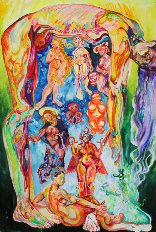 JTdCJTIyZW4lMjIlM0ElMjJUd28lMjBTaXN0ZXJzJUUyJTgwJTlEJTIwc2VyaWVzJTNBJTIwbGFyZ2UlMjBteXRoaWMlMjBmaWd1cmF0aXZlJTIwcGFpbnRpbmclMjBzaG93aW5nJTIwYSUyMHRvd2VyaW5nJTIwbnVkZSUyMGJvZHklMjBmaWxsZWQlMjB3aXRoJTIwc21hbGwlMjBhcmNoZXR5cGFsJTIwZmlndXJlcyUyMGFuZCUyMHN5bWJvbHMlMkMlMjB2aWJyYW50JTIwcmVkcyUyQyUyMGdyZWVucyUyMGFuZCUyMGJsdWVzJTIwYnklMjBWYWxlbnRpbmUlMjBBbG1hJTJDJTIwTW9udHIlQzMlQTlhbCUyQyUyMFF1JUMzJUE5YmVjLiUyMiU3RA==