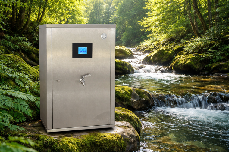 macchina purificatrice d'acqua in natura