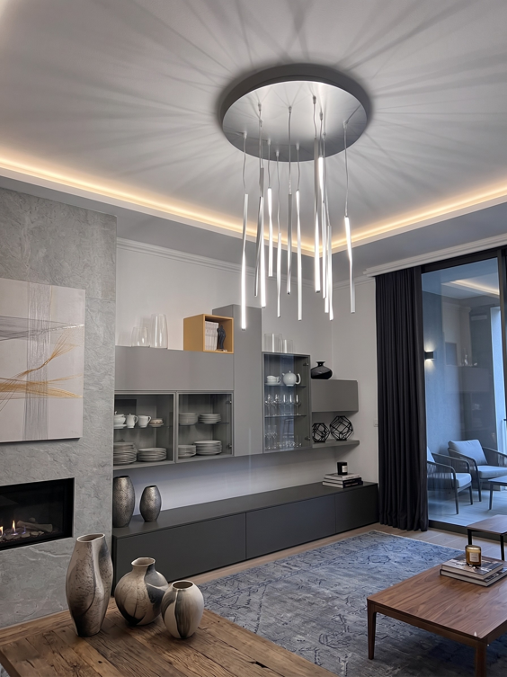 pioggia di steli led plafoniera sospensione moderna 