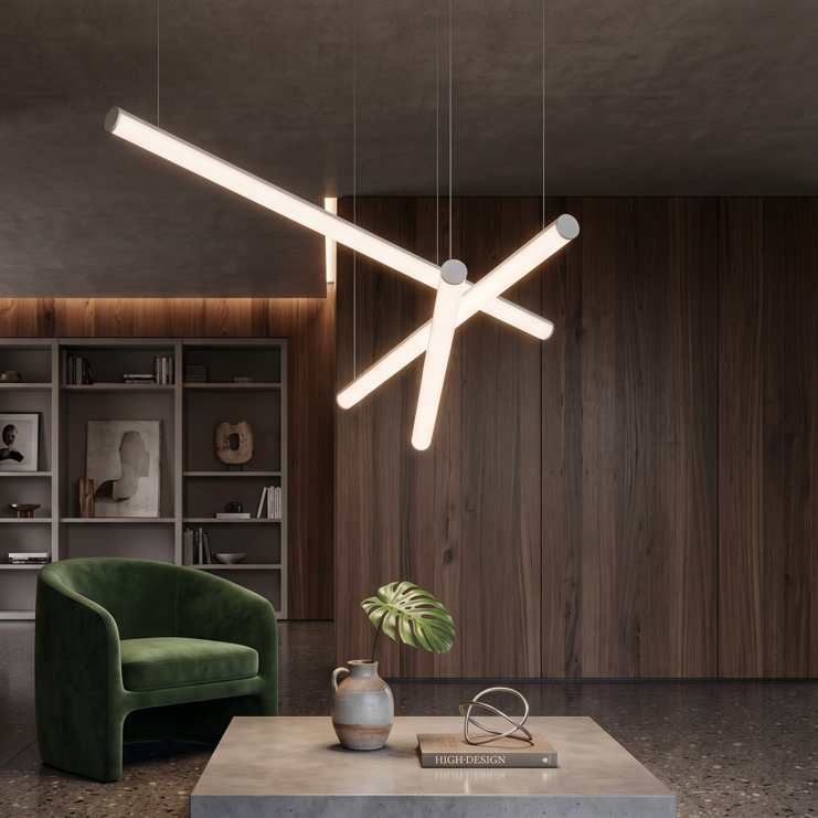 sospensione led tubolare opale 