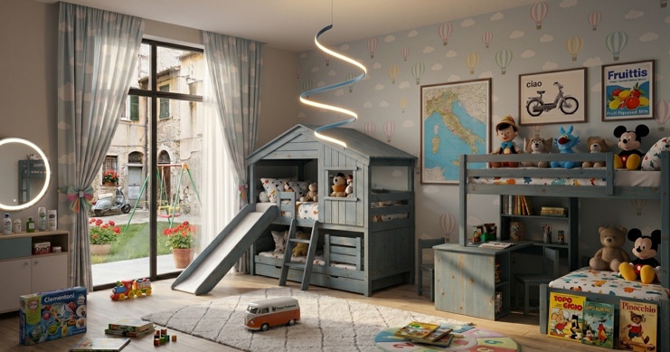 sospensione tornado led moderna luce cameretta a spirale