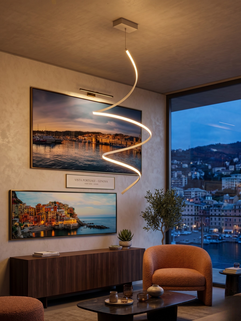 sospensione moderna spirale led ufficio 