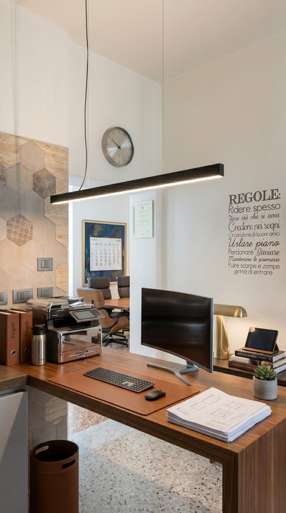 sospensione led lineare luce soprasotto moderna luce isola banco ufficio cucine scrivania